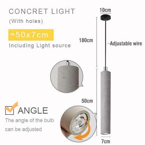Modern Retro Grey Concrete Pendant Light - Loft Vintage Concrete Hanging Light