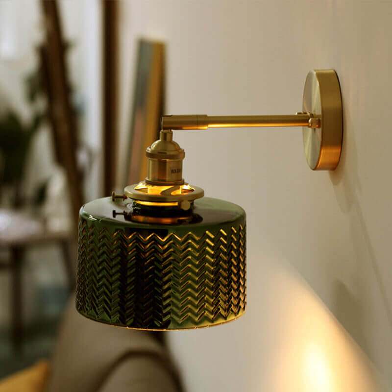 Vintage Emerald Green Glass Wall Lights - Japanese Minimalist Light Fixtures