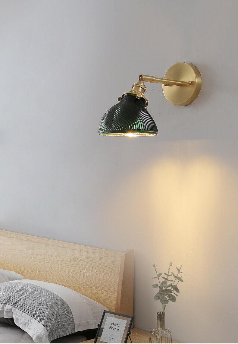 Vintage Emerald Green Glass Wall Lights - Japanese Minimalist Light Fixtures
