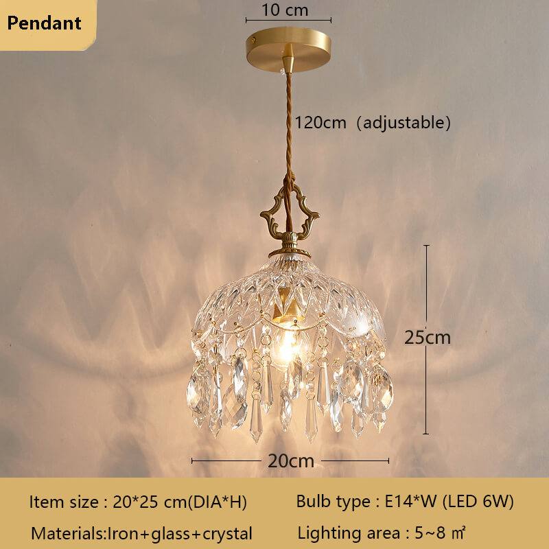 Crystal Floral Wall Sconce - Luxury Scandinavian Vintage Brass Lamp