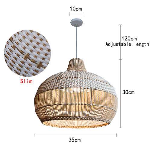 Japanese Rattan Lamps - White Rattan Lamp Shade - Handknitted Rattan Chandeliers