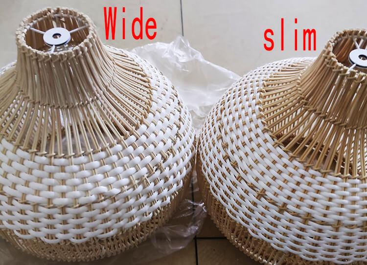 Japanese Rattan Lamps - White Rattan Lamp Shade - Handknitted Rattan Chandeliers