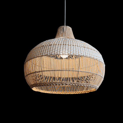 Japanese Rattan Lamps - White Rattan Lamp Shade - Handknitted Rattan Chandeliers
