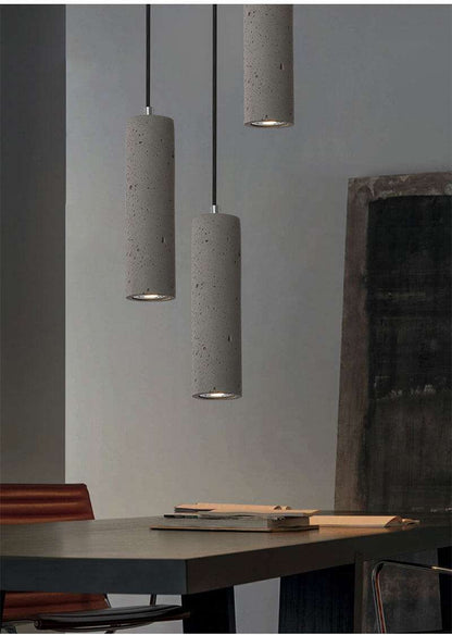Modern Retro Grey Concrete Pendant Light  - Loft Vintage Concrete Hanging Light