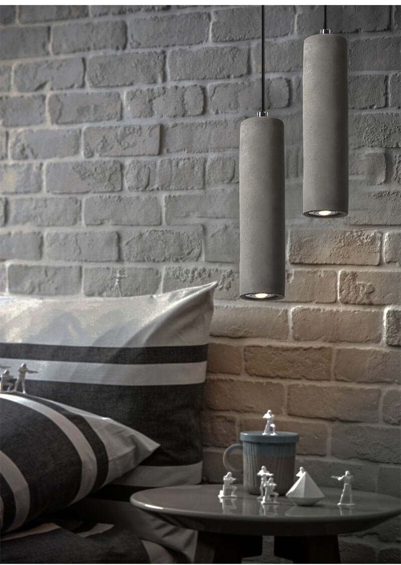 Modern Retro Grey Concrete Pendant Light  - Loft Vintage Concrete Hanging Light