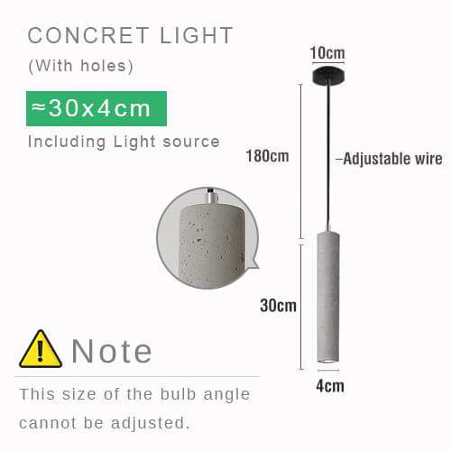 Modern Retro Grey Concrete Pendant Light  - Loft Vintage Concrete Hanging Light
