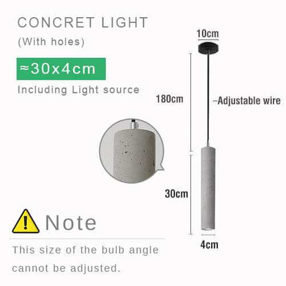 Modern Retro Grey Concrete Pendant Light  - Loft Vintage Concrete Hanging Light