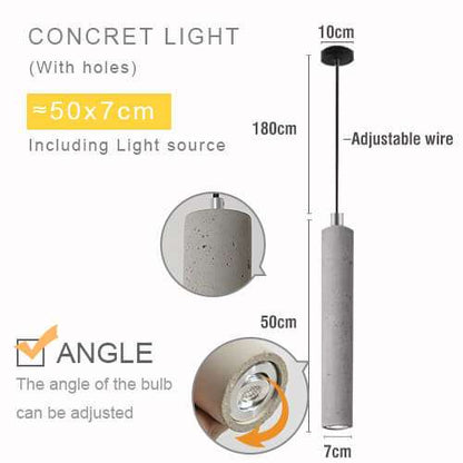 Modern Retro Grey Concrete Pendant Light  - Loft Vintage Concrete Hanging Light