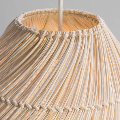Black Rattan Lamp Shade - Vintage Asian Style Pendant Lights - Hand Woven Lampshade
