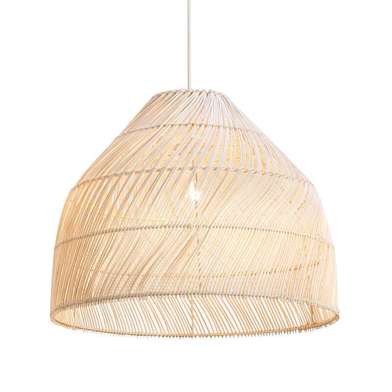 Black Rattan Lamp Shade - Vintage Asian Style Pendant Lights - Hand Woven Lampshade