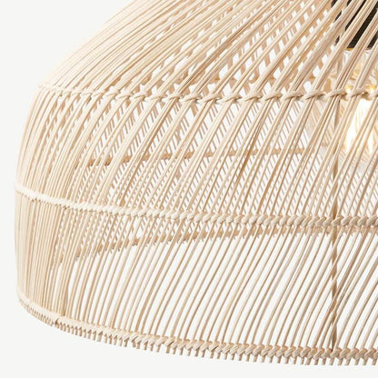 Black Rattan Lamp Shade - Vintage Asian Style Pendant Lights - Hand Woven Lampshade