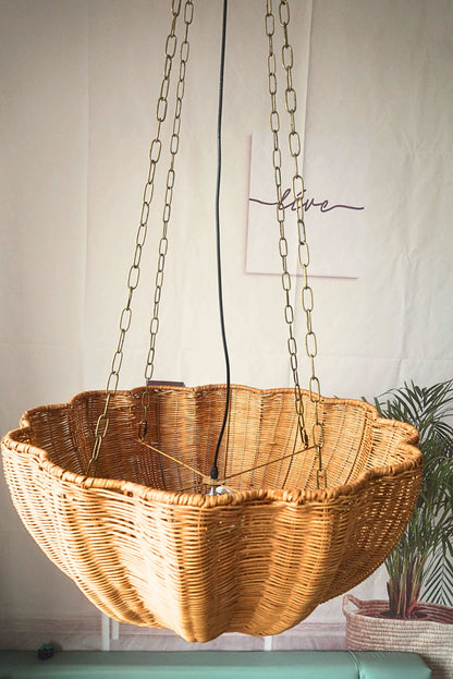 New Rattan Pendant Light Chain - Rattan Hanging Basket Lamp - Art Chandeliers