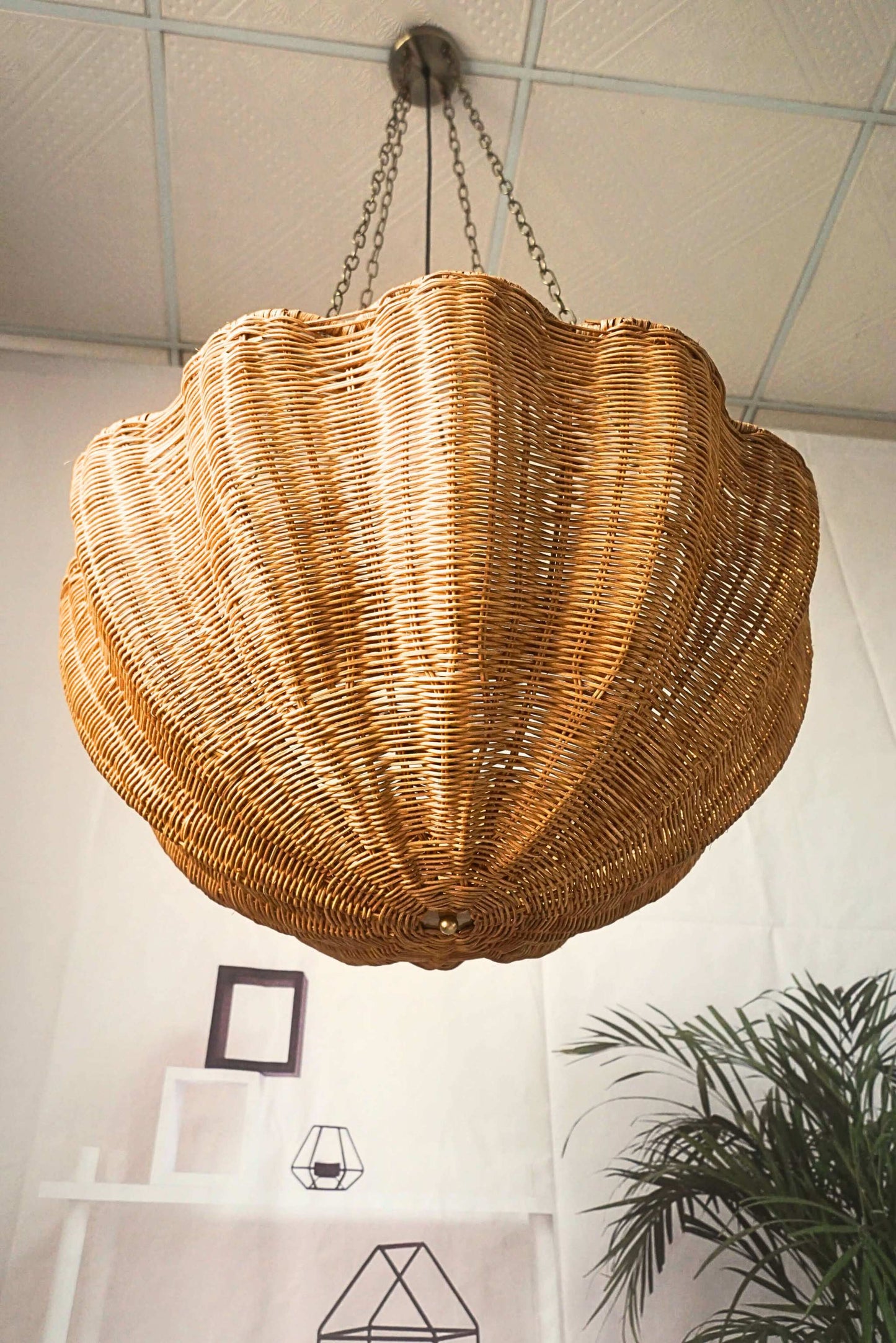 New Rattan Pendant Light Chain - Rattan Hanging Basket Lamp - Art Chandeliers