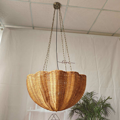 New Rattan Pendant Light Chain - Rattan Hanging Basket Lamp - Art Chandeliers