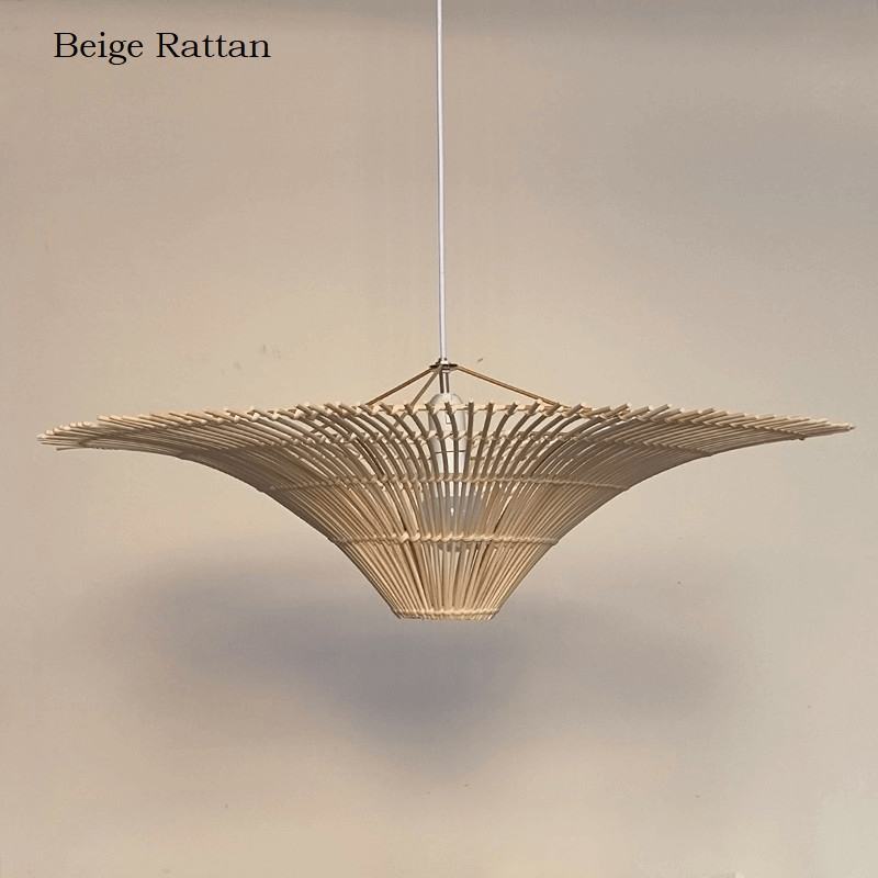 Nordic Umbrella Rattan Chandelier - Large Rattan Lamp Shade in Vintage Style