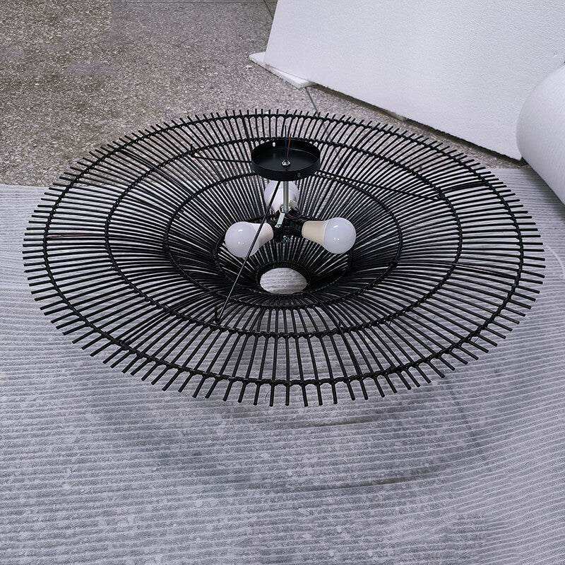 Nordic Umbrella Rattan Chandelier - Large Rattan Lamp Shade in Vintage Style