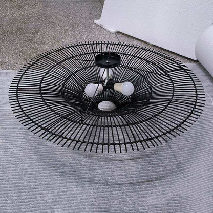 Nordic Umbrella Rattan Chandelier - Large Rattan Lamp Shade in Vintage Style