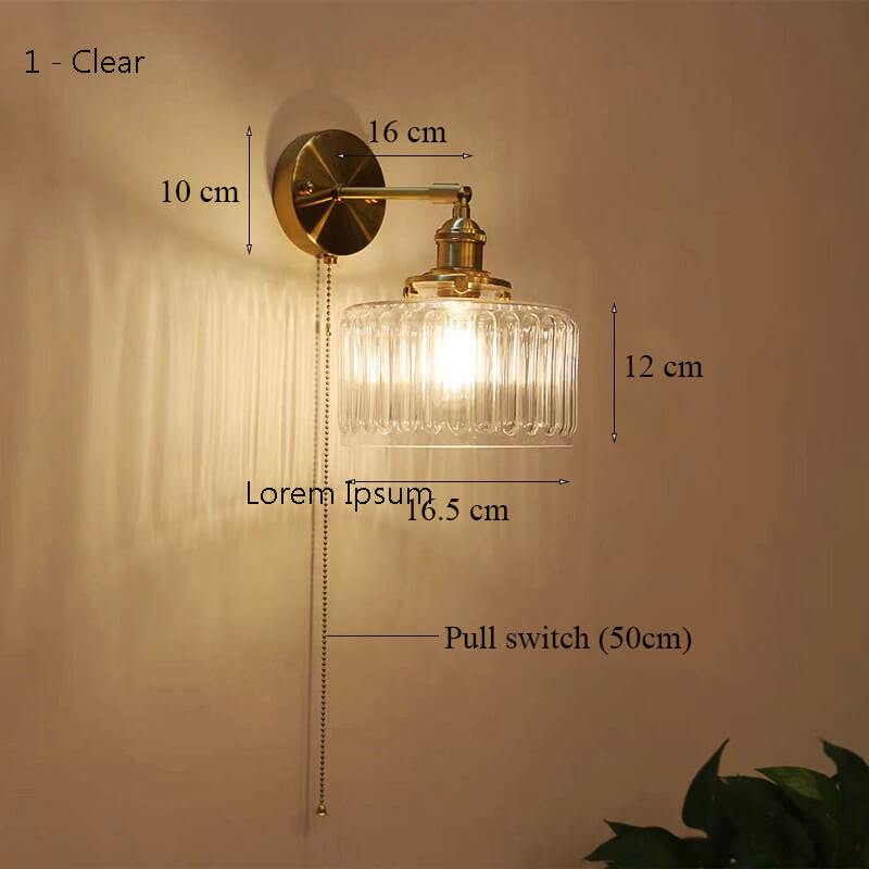 Nordic Wall Glass Lamp LED - Clear Glass Wall Light - Wall Light Fixtures