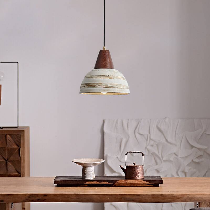 Nordic Wooden Ceramic Pendant Lights - Vintage Fixtures - Handmade Ceramic Pendant Light
