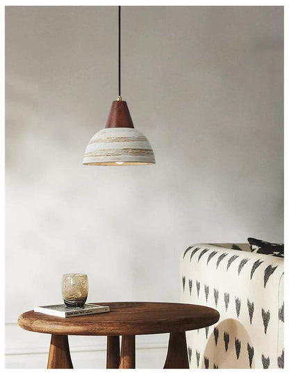 Nordic Wooden Ceramic Pendant Lights - Vintage Fixtures - Handmade Ceramic Pendant Light