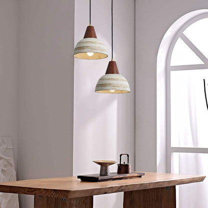 Nordic Wooden Ceramic Pendant Lights - Vintage Fixtures - Handmade Ceramic Pendant Light