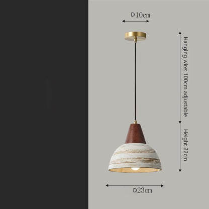 Nordic Wooden Ceramic Pendant Lights - Vintage Fixtures - Handmade Ceramic Pendant Light