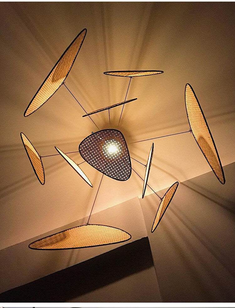 Custom - Rattan Art Screen Pendant Lamp - Rattan Chandelier