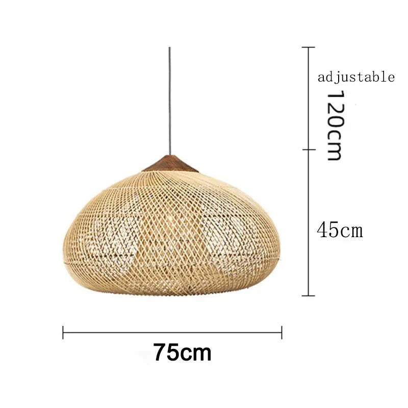 Southeast Asian Vintage Pendant Lights - Rattan Hanging Lamps