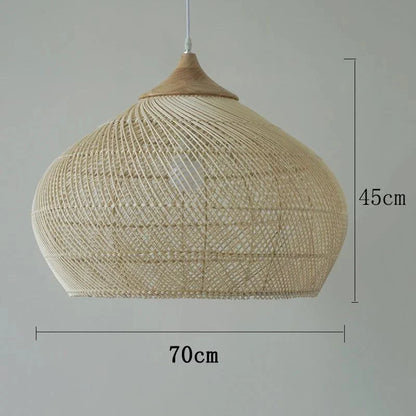 Southeast Asian Vintage Pendant Lights - Rattan Hanging Lamps