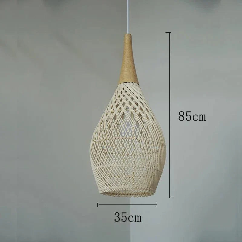 Southeast Asian Vintage Pendant Lights - Rattan Hanging Lamps