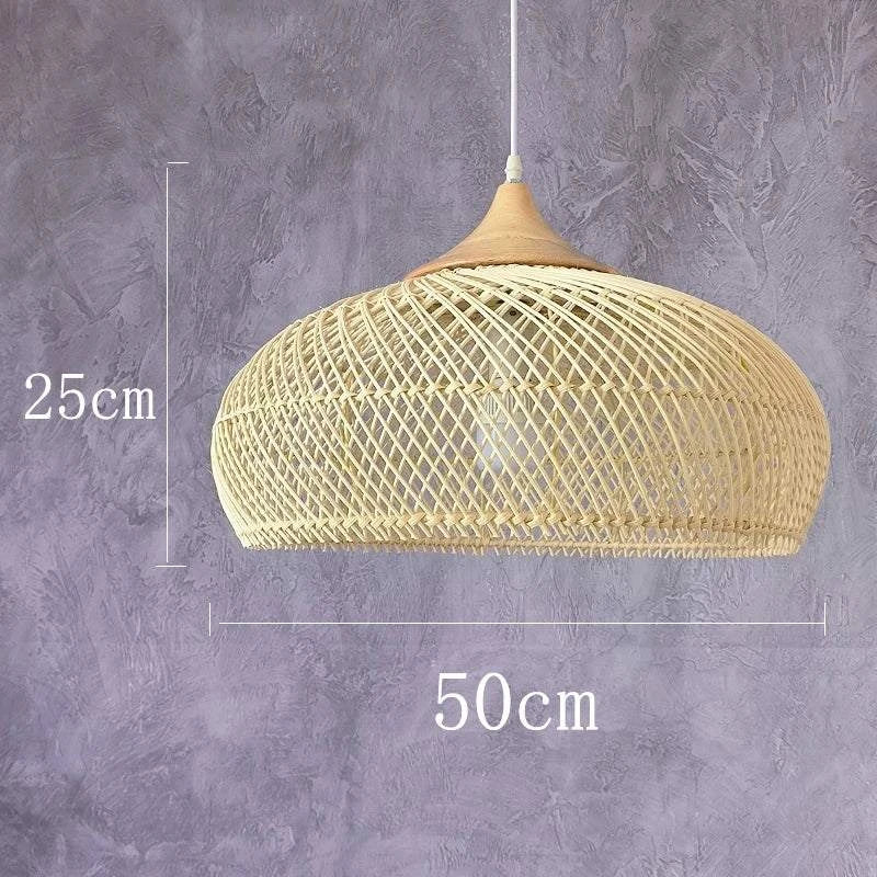 Southeast Asian Vintage Pendant Lights - Rattan Hanging Lamps