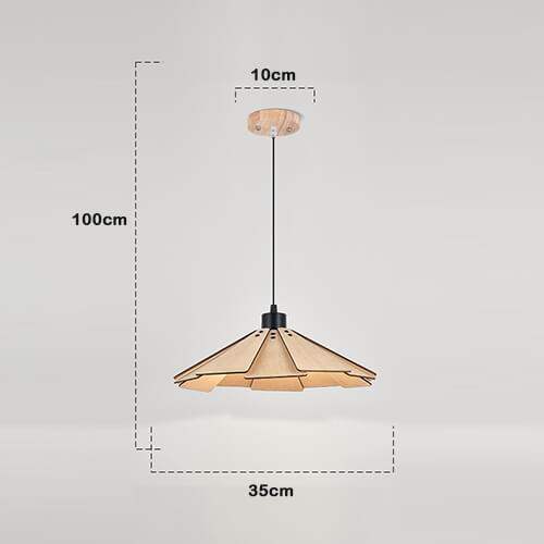 Straw Hat Shape Hanging Lamps - Retro Wooden Lamp for Kitchen Island/Dining - Living Room
