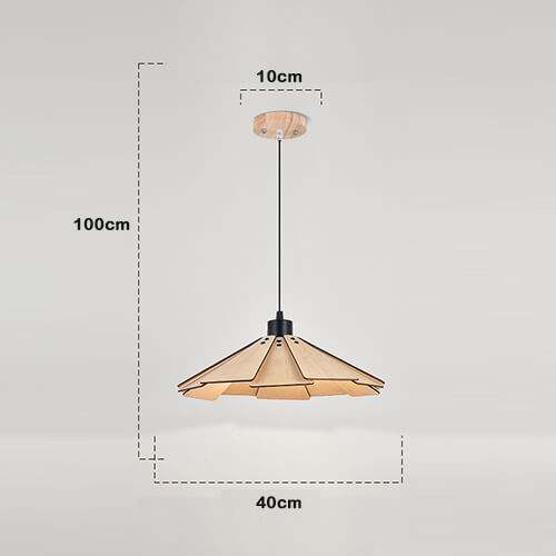 Straw Hat Shape Hanging Lamps - Retro Wooden Lamp for Kitchen Island/Dining - Living Room
