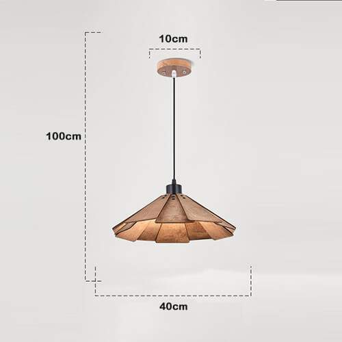 Straw Hat Shape Hanging Lamps - Retro Wooden Lamp for Kitchen Island/Dining - Living Room