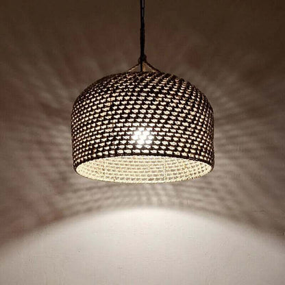 Vintage Hemp Rope Pendant Light - Handmade Wicker Lamp - Hemp Rope Light Fixtures