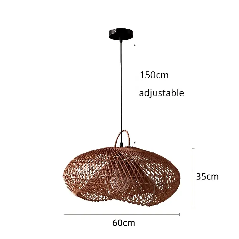 Vintage Rattan Hanging Light Rustic Look
