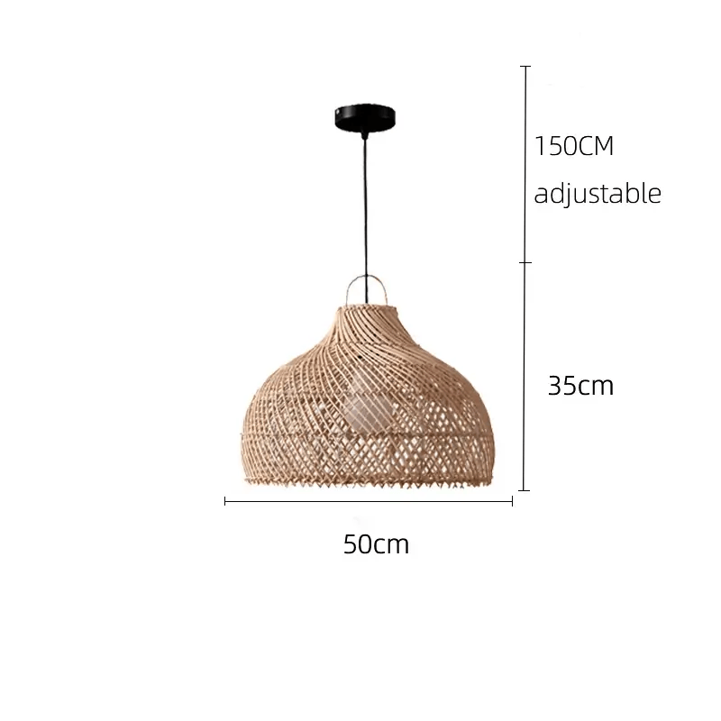 Vintage Rattan Hanging Light Rustic Look