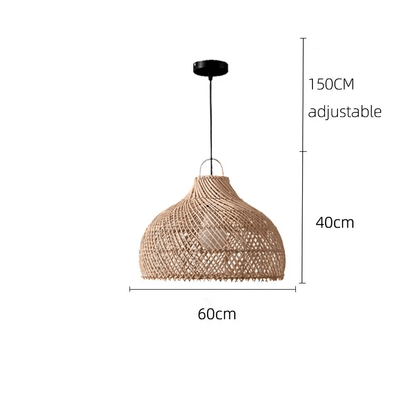 Vintage Rattan Hanging Light Rustic Look