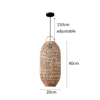 Vintage Rattan Hanging Light Rustic Look