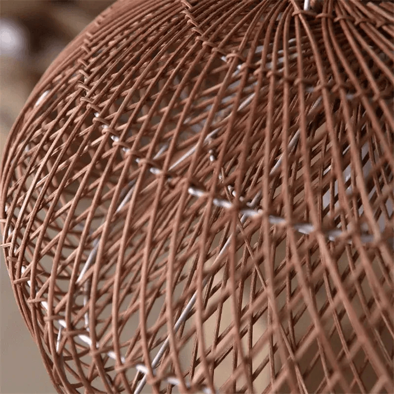 Vintage Rattan Hanging Light Rustic Look