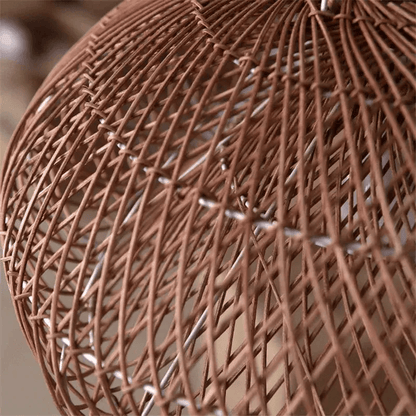 Vintage Rattan Hanging Light Rustic Look