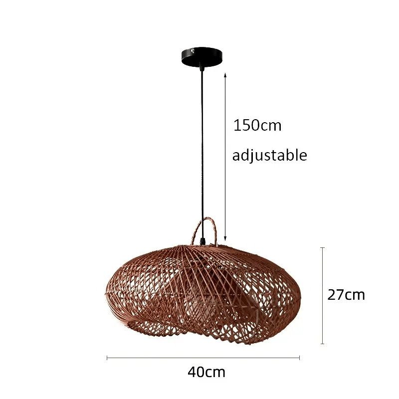 Vintage Rattan Hanging Light Rustic Look