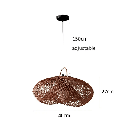 Vintage Rattan Hanging Light Rustic Look