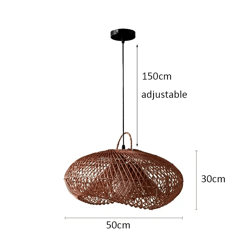 Vintage Rattan Hanging Light Rustic Look
