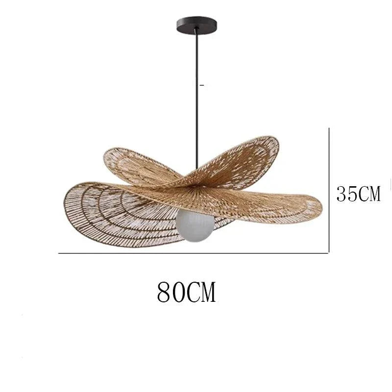 Wabi-Sabi Pendant Lights - Wabi-Sabi Rattan Lamp Double Layered Style
