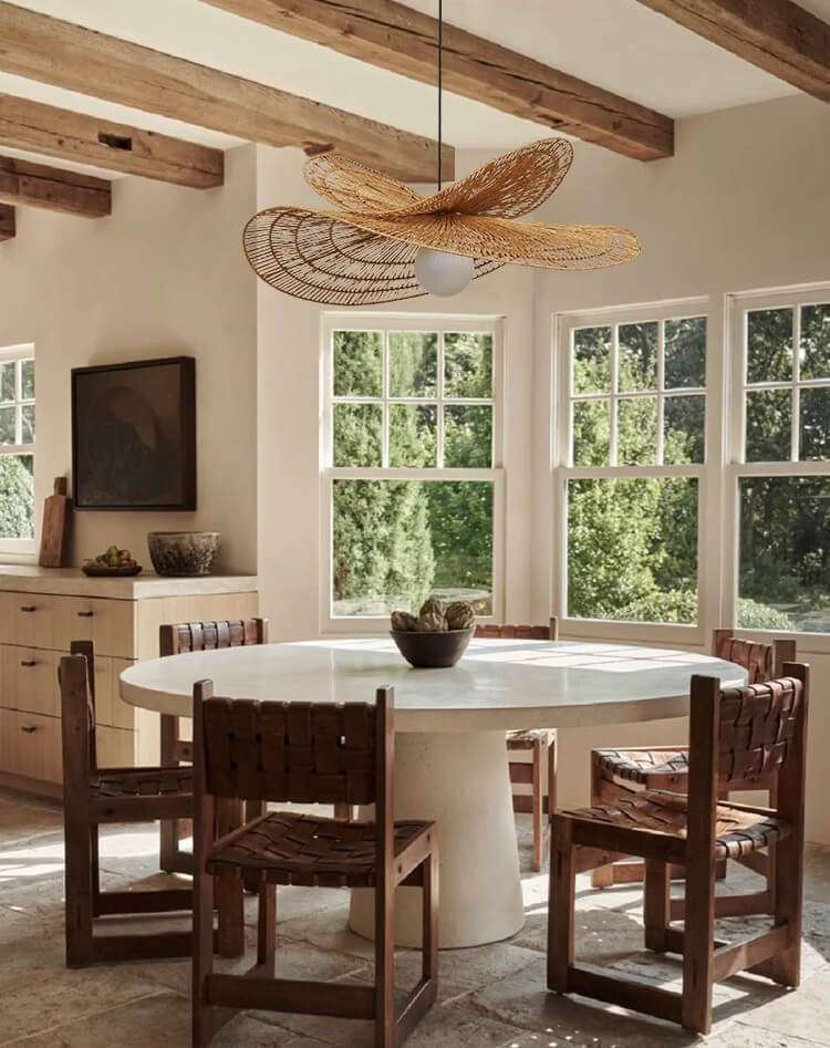 Wabi-Sabi Pendant Lights - Wabi-Sabi Rattan Lamp Double Layered Style