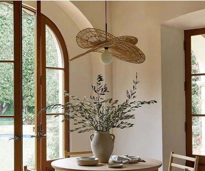 Wabi-Sabi Pendant Lights - Wabi-Sabi Rattan Lamp Double Layered Style