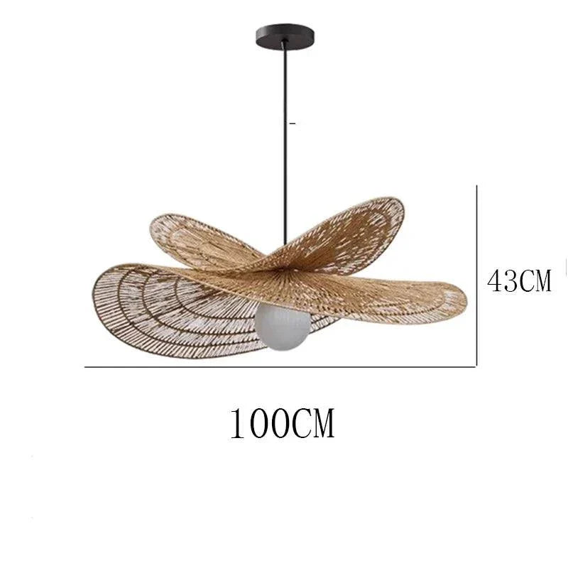 Wabi-Sabi Pendant Lights - Wabi-Sabi Rattan Lamp Double Layered Style