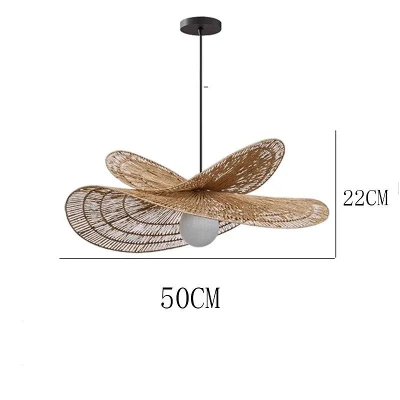 Wabi-Sabi Pendant Lights - Wabi-Sabi Rattan Lamp Double Layered Style