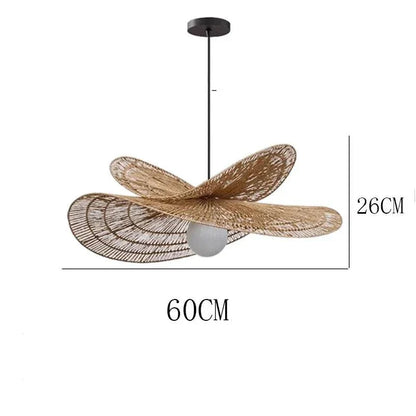 Wabi-Sabi Pendant Lights - Wabi-Sabi Rattan Lamp Double Layered Style
